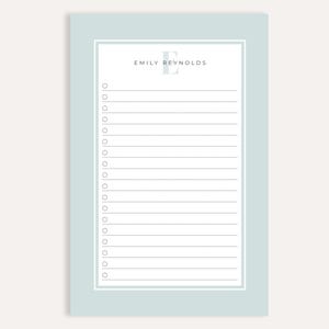 Bloc-notes personnalisé avec monogramme : papeterie personnalisée, liste de choses à faire
