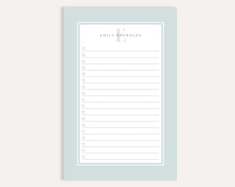 Custom Name Monogram Notepad: Personalized Stationery, To-Do List
