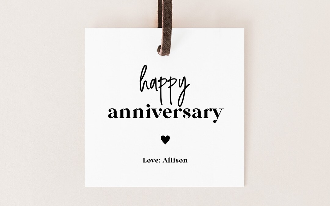 Happy Anniversary Tag Anniversary Gift Tag Anniversary Etsy