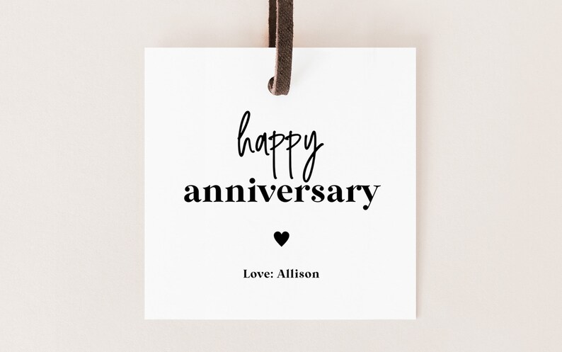 Happy Anniversary Tag Anniversary Gift Tag Anniversary - Etsy