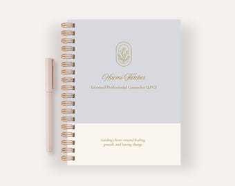 Personalized Therapist Notebook, LPC Counselor Journal Gift, Custom Name Professional Notebook
