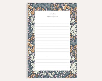 Personalized Floral Notepad: Custom Stationery Gift, 50 Lined Sheets