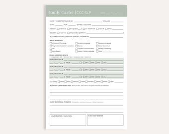 Speech Language Pathologist Notepad, SLP Session Notes Pad, Personalized Therapy Notes