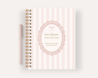 Baby Shower Guest Book for Girl, Mom To Be Gift, Personalized Notebook Keepsake