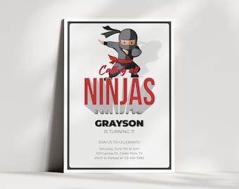 Ninja Birthday Invitation • Ninja Birthday Party • Ninja Birthday • Ninja Invitation • Ninja Invite