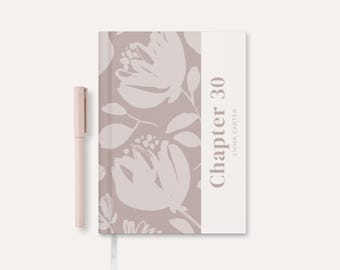 30th Birthday Journal, Custom Name & Age Hardcover Diary, Personalized Floral Notebook, Gift for Her