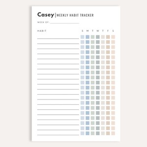 Personalized Weekly Habit Tracker Notepad, Custom Tracker Pad, Productivity Desk Accessory