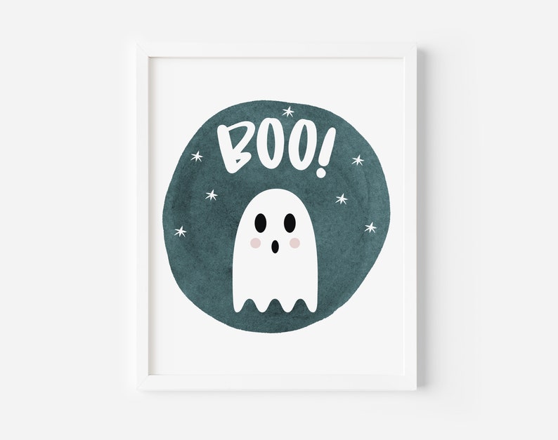 Boo Halloween Printable Wall Art Halloween Wall Art Halloween Decor Boo Ghost Wall Art image 1