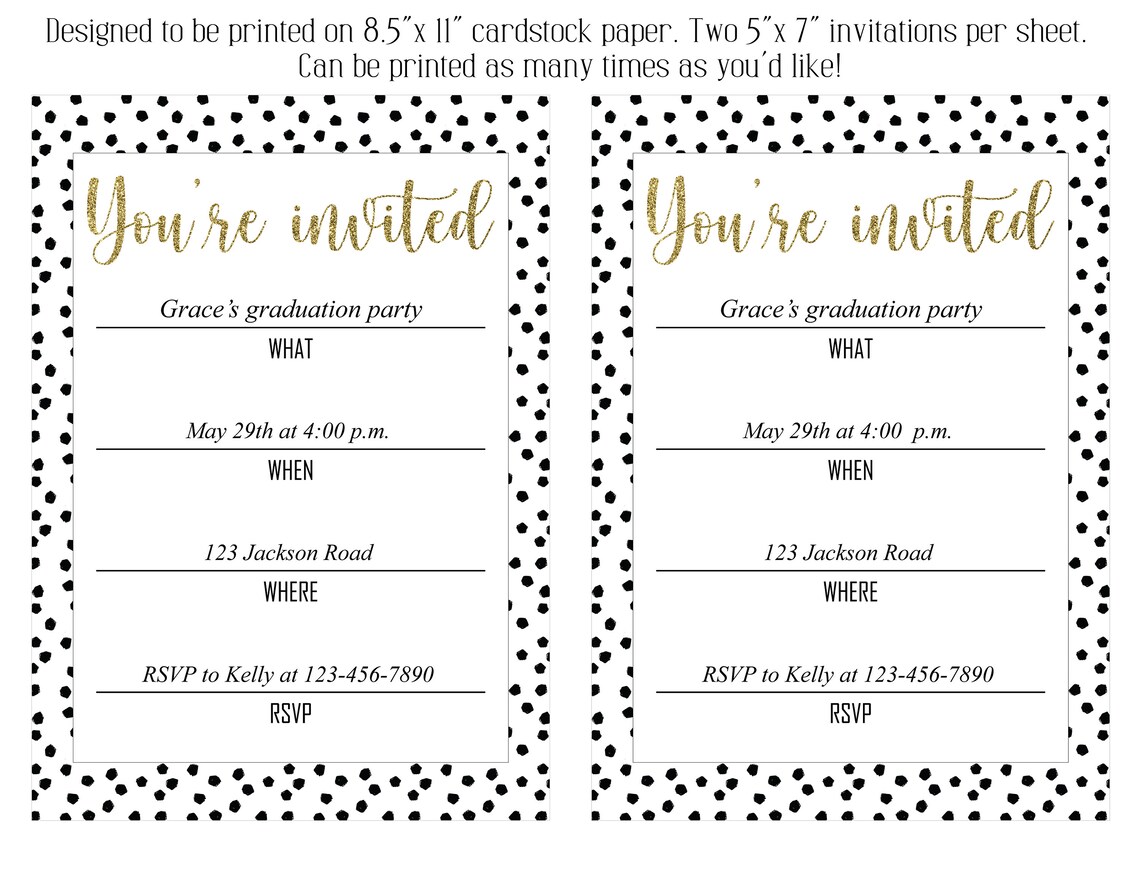 Printable and Editable You're Invited Invitation Fill in - Etsy