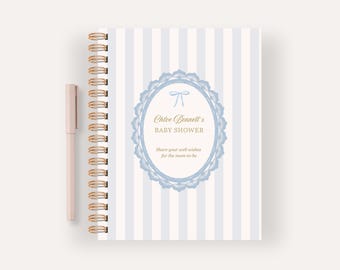 Baby Shower Guest Book for Boy, Mom To Be Gift, Personalized Notebook Keepsake