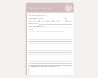 Personalized Therapist Notepad, Client Therapy Notes Pad, LPC Gift