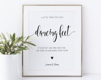 Dancing Feet Sign • Dancing Feet Sign For Wedding • Flip Flops Sign • Dancing Shoes Sign • Printable Wedding Signs • BC-WS-14