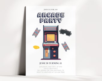 Arcade Party Invite • Arcade Birthday Invitation • Arcade Party • Video Game Party