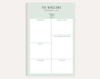 Personalized Grocery List Notepad: Custom Stationery, 50-Sheet Memo Pad, Shopping List