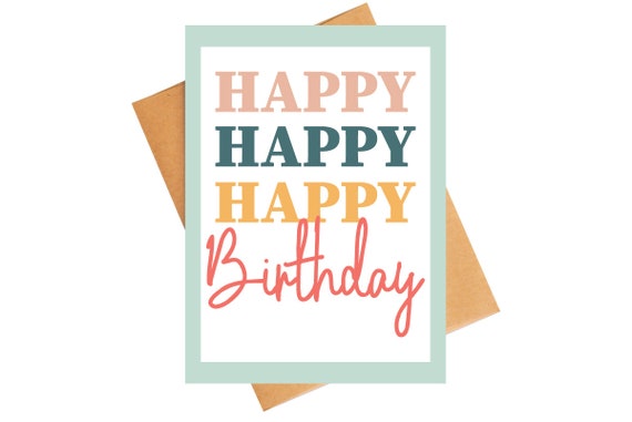 Printable Happy Birthday Greeting Card Printable Birthday | Etsy