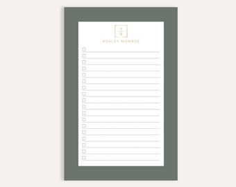 Personalized Checklist Notepad: Custom Monogram Stationery, 50 Sheets