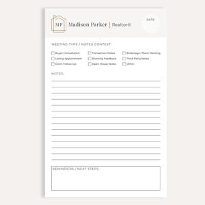 Personalized Realtor Notepad, Custom Real Estate Agent Notes Pad, Broker Gift