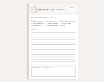 Personalized Realtor Notepad, Custom Real Estate Agent Notes Pad, Broker Gift