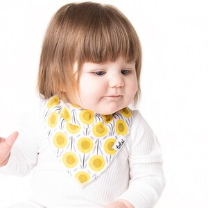 Sunflower Bib Luxury Organic Quilted Baby Bib Bandana Dribble Bib image 3