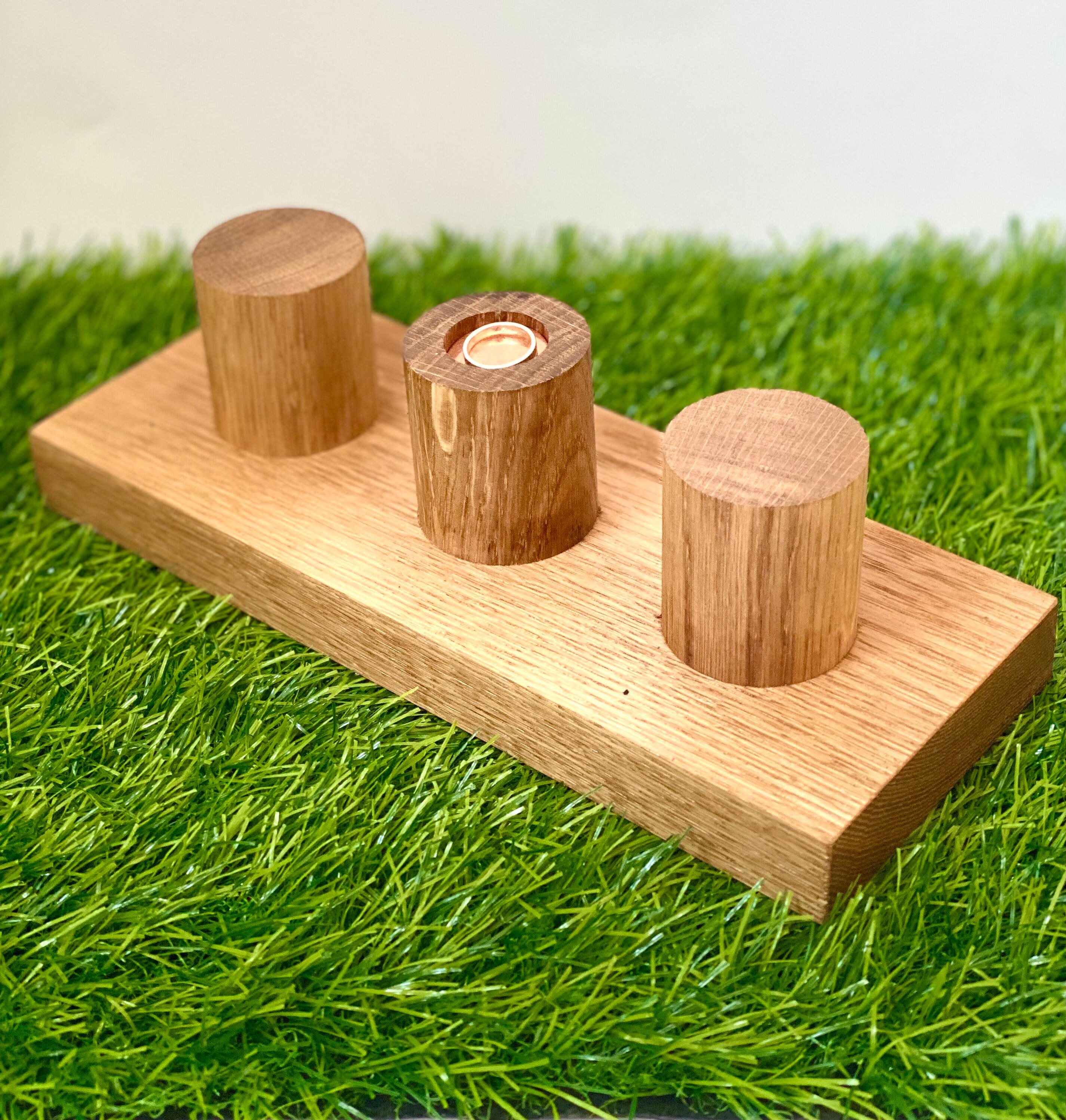 Handmade Personalised Solid Oak Copper Triple Watch And Ring Etsy