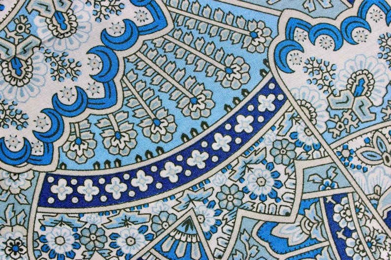 Liberty Tana Lawn Fabric Blue Geometric - Etsy