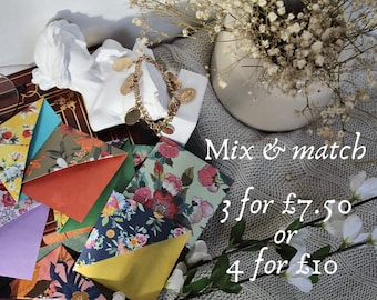 Origami Bookmark Mix & Match Set, Sakura, floral and Gemstone Designs, gift for readers