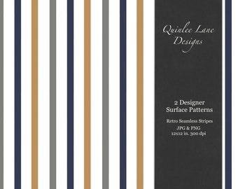 Retro Vertical Stripe Seamless Pattern, Commercial Use (Digital Download)