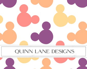 Bunte Maus Ohren Muster | Stoffdesign (Digitaler Download)