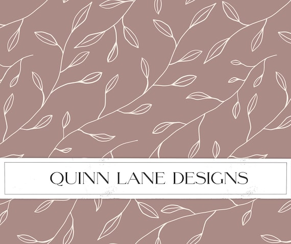 Mauve Leaves Seamless Pattern, Elegant Foliage Fabric Design (Digital Download)