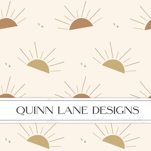 Bohemian Sun Seamless Patter, Vol 2, Digital Download File, Boho Sun Surface Pattern, Commercial Use, Boho Fabric Design, Wallpaper Design