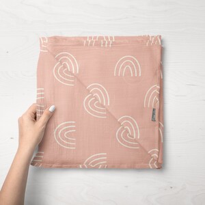 Sömlöst mönster med rosa regnbåge i pixie-stil, tyg för babyflicka, tapet (PNG, JPG) bild 5