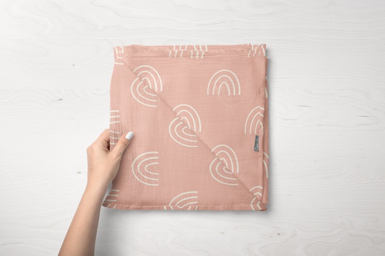Sömlöst mönster med rosa regnbåge i pixie-stil, tyg för babyflicka, tapet (PNG, JPG) bild 5
