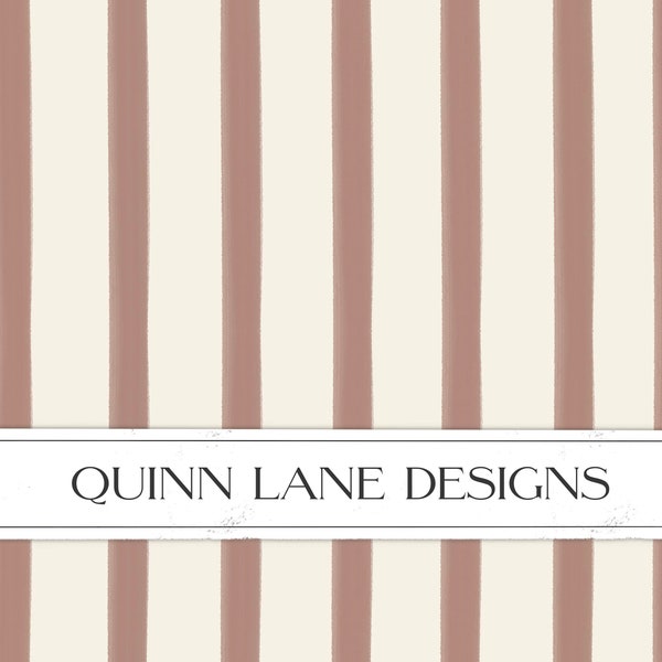 Brown Stripes Seamless Pattern, Cream Background, Watercolor Lines Surface Pattern, Commercial Use, For Fabric, For Wallpaper, Commercial