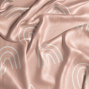 Sömlöst mönster med rosa regnbåge i pixie-stil, tyg för babyflicka, tapet (PNG, JPG) bild 4