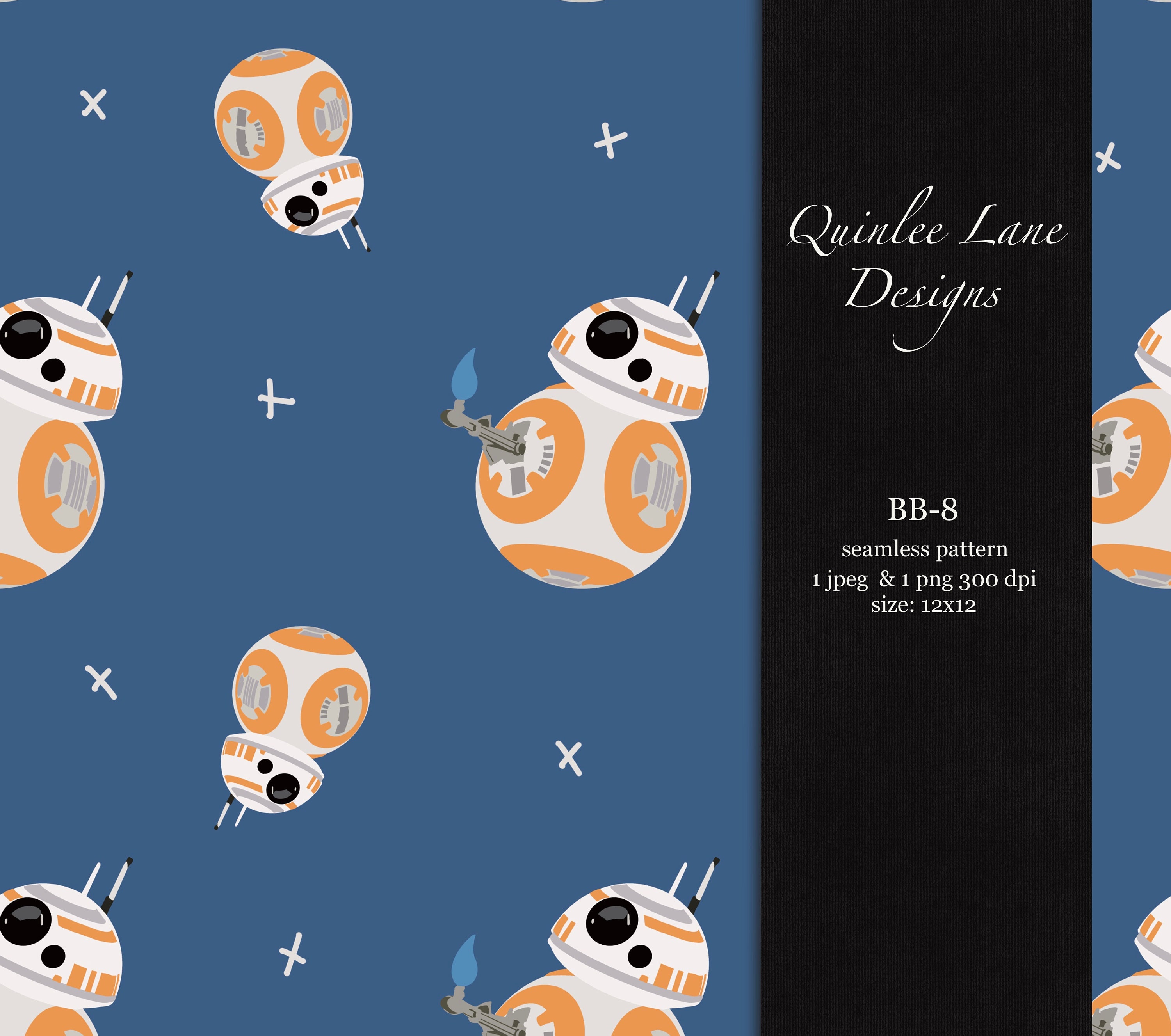 BB8 Seamless Digital Download Pattern Star Wars Fabric Etsy