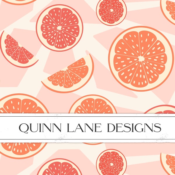 Grapefruit Seamless Patterns And Graphics, Grapefruit PNG File, Surface Pattern, Grapefruit Digital Download, Commercial Use, Clip Art