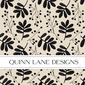 Neutral Foliage Seamless Pattern, Leaf Surface Pattern, Black and White, Beautiful Home Décor Pattern, Repeat Pattern, Commercial Use