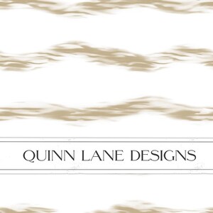May include: A seamless pattern featuring horizontal stripes of light brown, resembling clouds or waves, on a white background. The text "QUINN LANE DESIGNS" is centered at the bottom of the image.