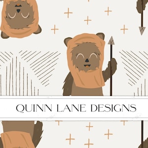 Ewok Surface Pattern, Star Wars Seamless Pattern, Repeat Pattern, Ewok PNG, Commercial Use, Digital Download, Wallpaper