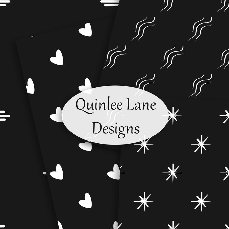 Black and White Doodles Digital Paper | Seamless Patterns (digital ...