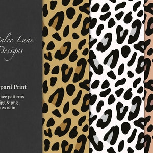 Leopard Print Surface Pattern Pack, 6 Files Total, Animal Skin Digital Download, Cheetah Print Pattern, Digital Paper, Commercial Use