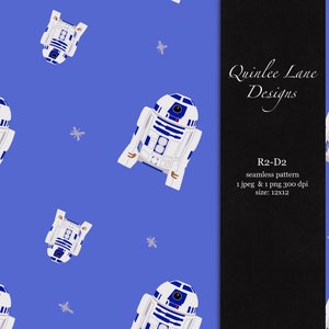 R2-D2 Seamless Digital Download Pattern | Star Wars Fabric Pattern | R2D2 Digital Download | Star Wars Pattern | Digital Surface Design