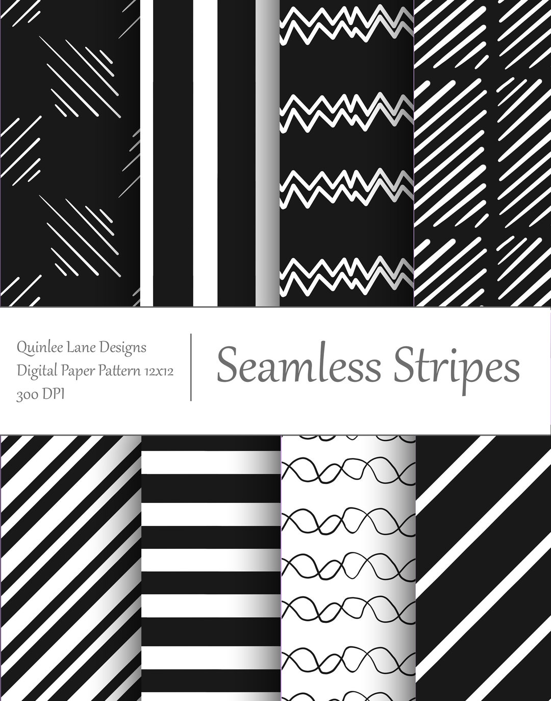 Black and White Stripes Digital Paper | Seamless Fabric Pattern ...