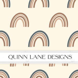 Large Boho Rainbows Surface Pattern, Seamless Pattern, Textile Pattern, Bohemian Fabric Design, Commercial Use, Digital Download File