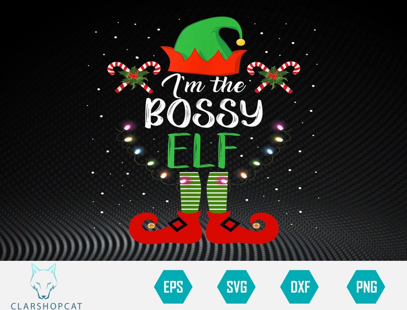 Download Family Matching Funny Christmas Pajamas Svg I M The Bossy Elf Svg Digital Files Png Eps Dxf Drawing Illustration Digital Officialrurik Com