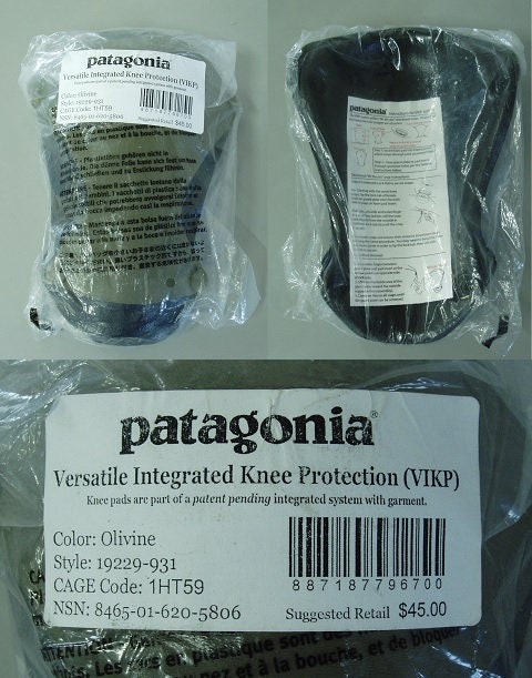 Patagonia VIKP Versatile Knee Pads Olivine for Combat Pants L9 New