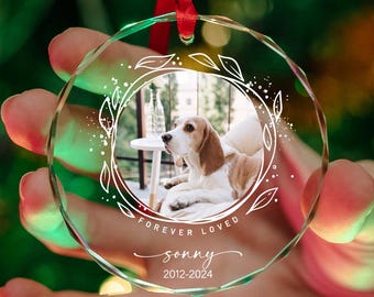 Custom Dog Memorial Ornament, Pet Memorial Ornament, In Loving Memory of Cat Ornament, Personalized Pet Ornament, Memorial Photo Ornament