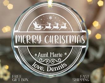 Personalized Aunt Ornament, Gift for Auntie from Niece and Nephew, Aunt Christmas Ornament, Auntie Christmas Ornament