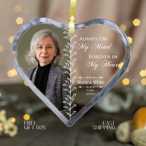 Custom Memorial Glass Ornament, Personalized in Loving Memory Ornament ...