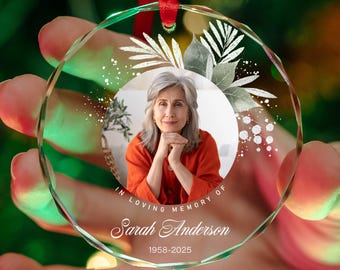 Personalized Photo Memorial Ornament: Custom Remembrance Gift